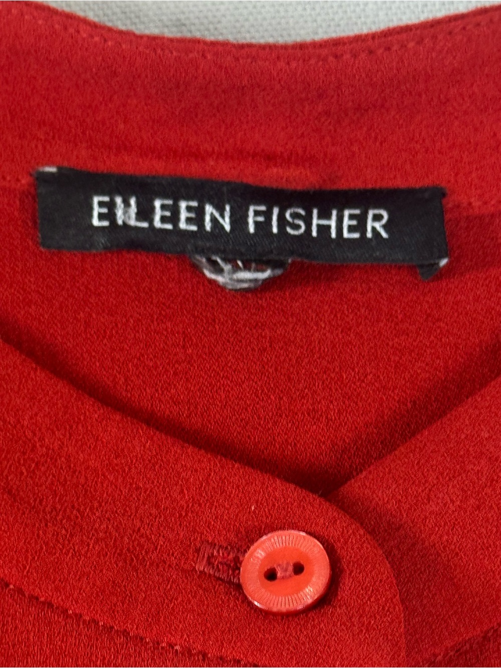 EILEEN FISHER Red 100% Silk Georgette Crepe Sleeveless Tunic Top XL-1X - Picture 4 of 10